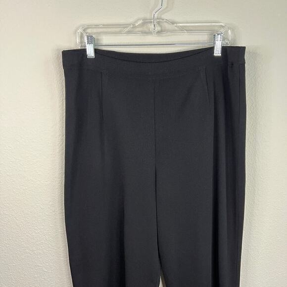 Exclusively Misook Black Pants Women's XL Pull On Tapered High Rise Stretch Crop - Picture 2 of 5